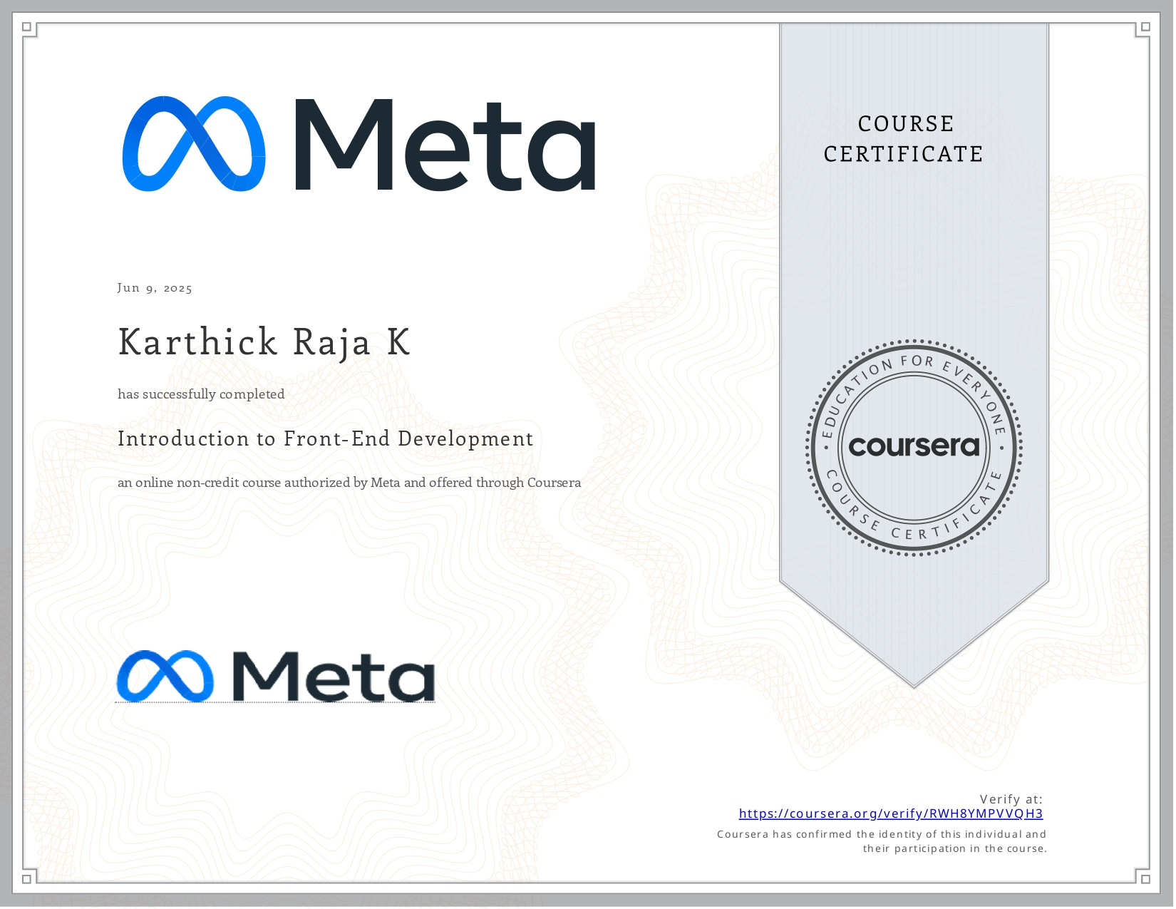 Meta Frontend Certificate